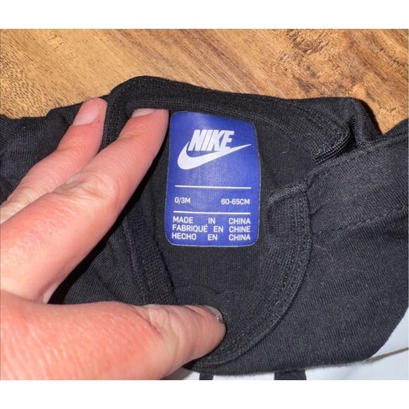 Nike Infant Logo Shortall Black - Size 0-3 Month - Picture 3 of 3